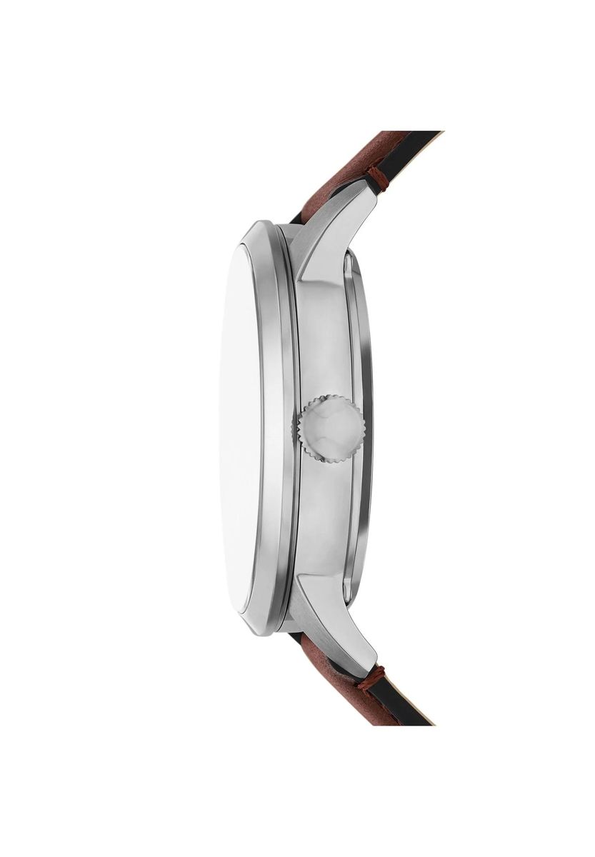 Automatikuhr mit braunem Lederarmband