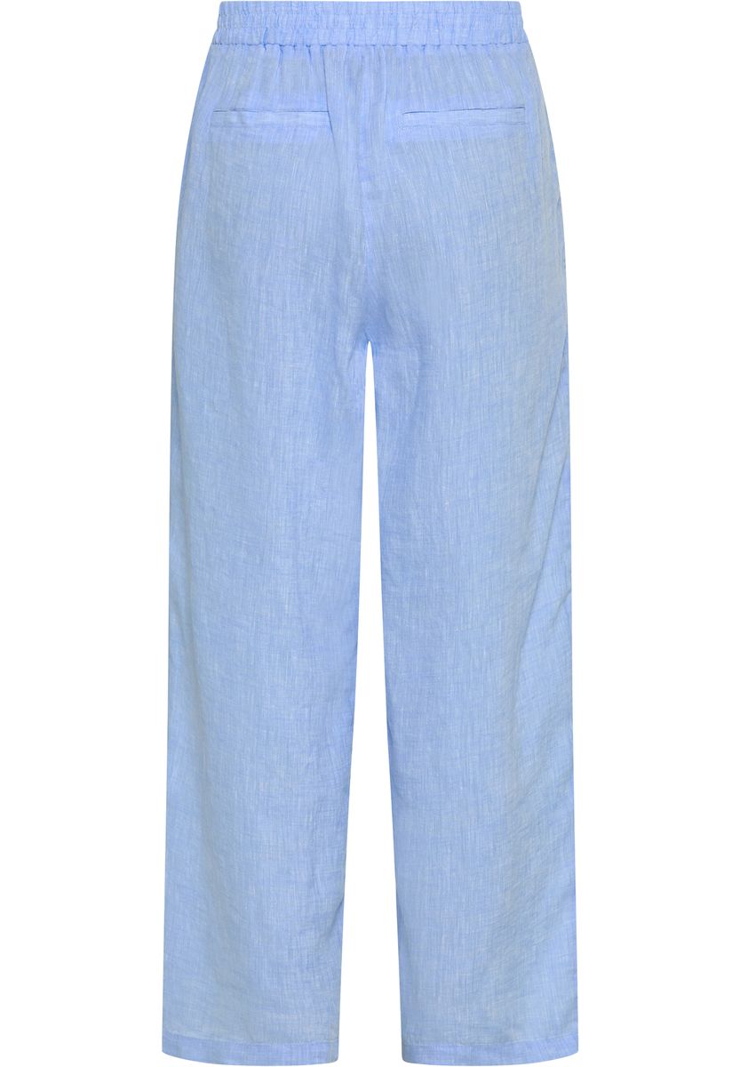 Weite Leinenhose mit elastischem Bund
