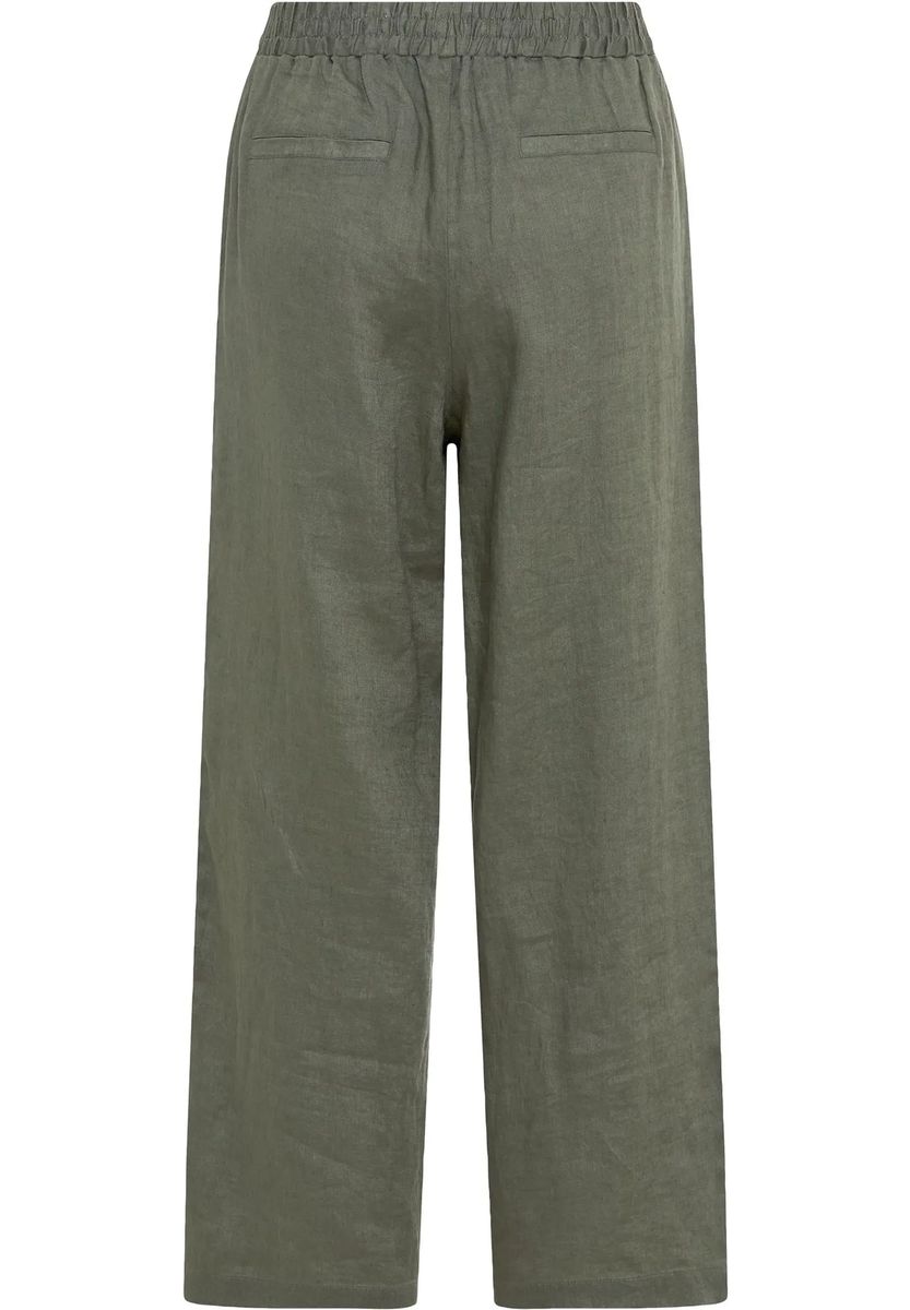 Weite Leinenhose mit elastischem Bund