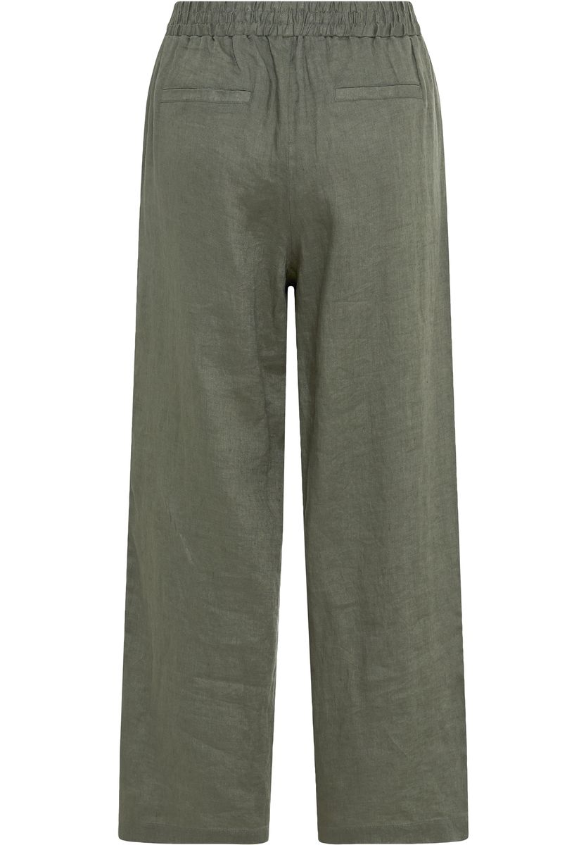 Weite Leinenhose mit elastischem Bund