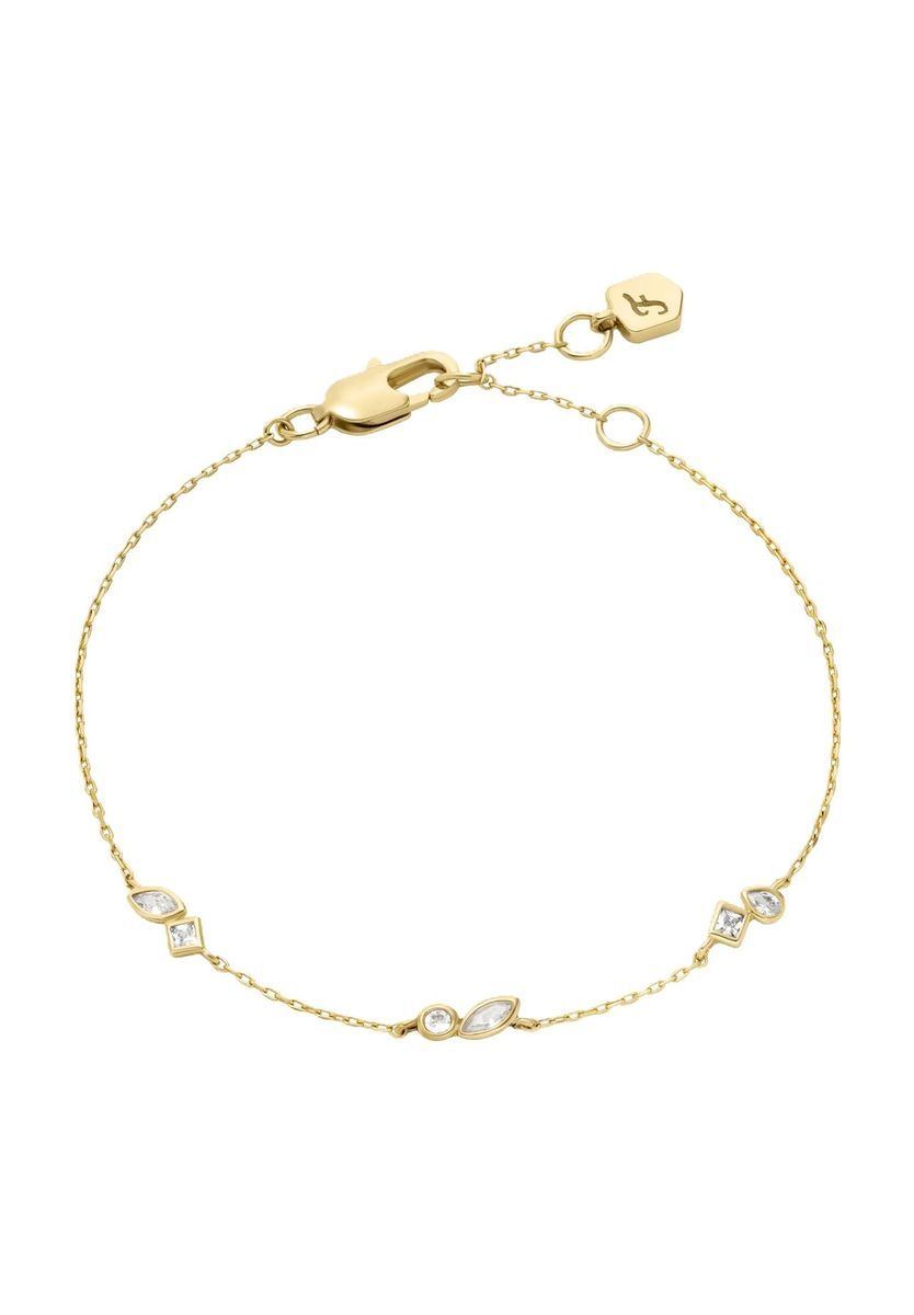 Zierliches goldfarbenes Kristallkettenarmband