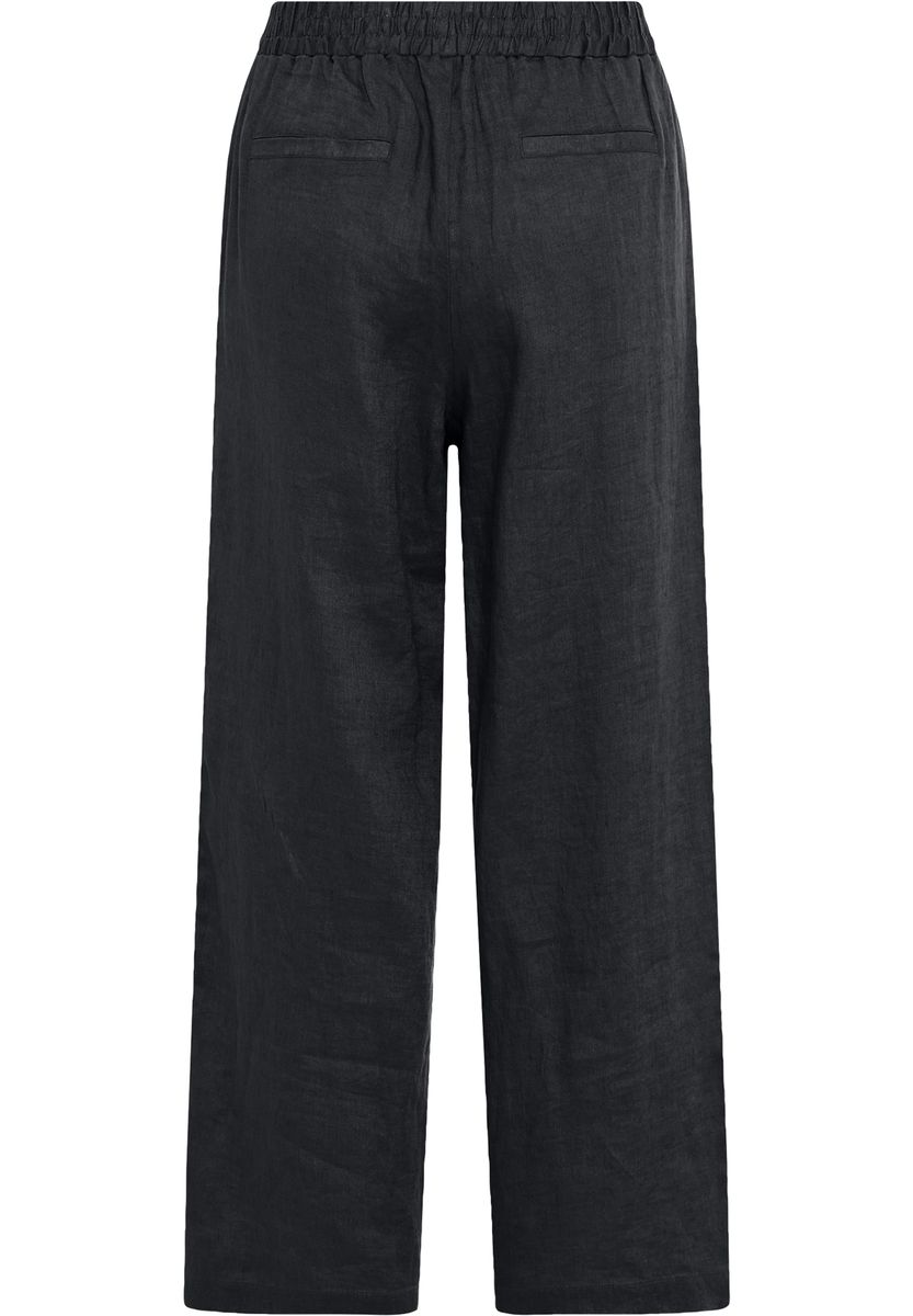 Weite Leinenhose mit Bundfalten