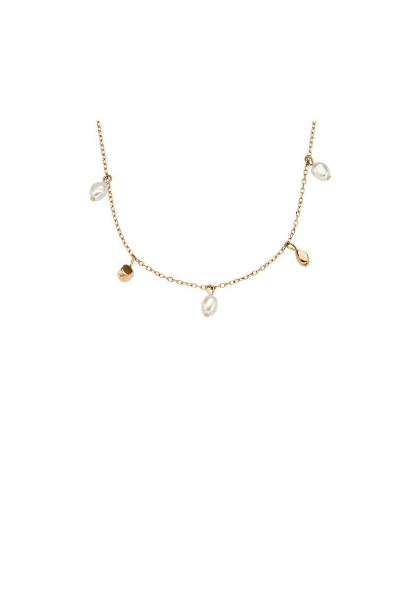 Zarte Goldkette mit Süßwasserperlen