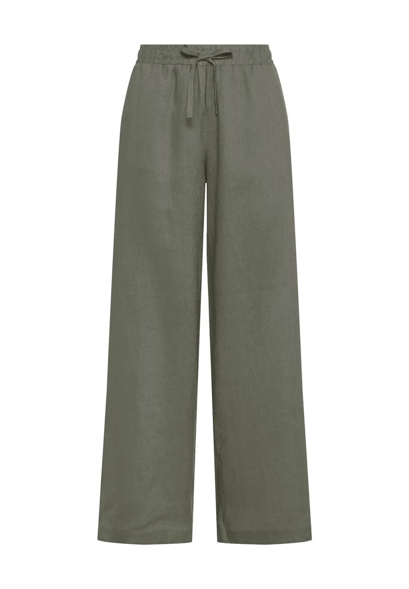 Weite Leinenhose mit Tunnelzug
