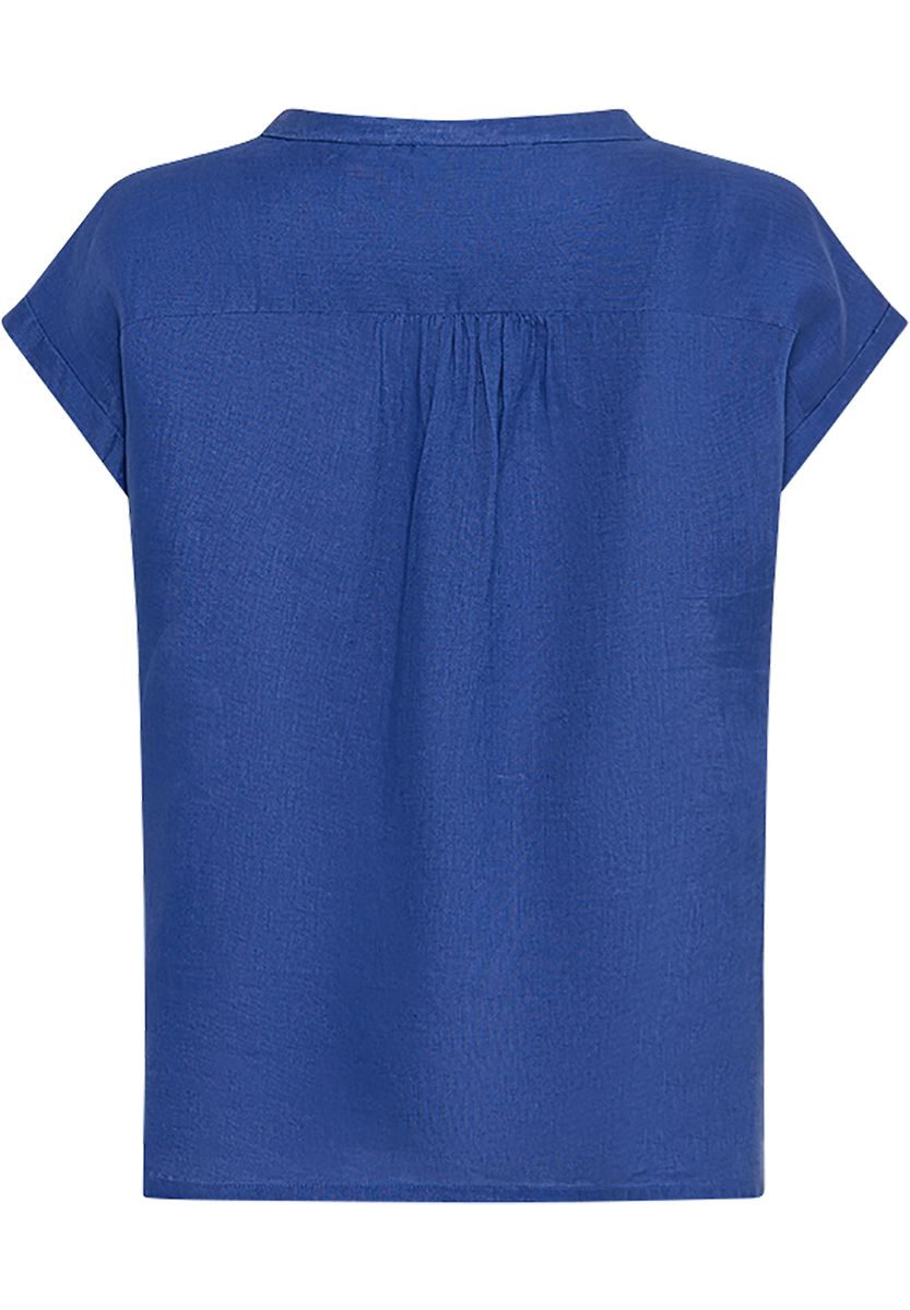 Kurzärmelige Henley-Bluse mit Split-Neck