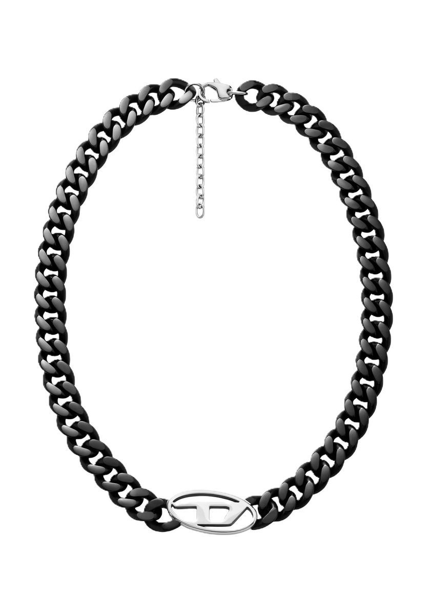 Klobige schwarze Halskette aus Edelstahl