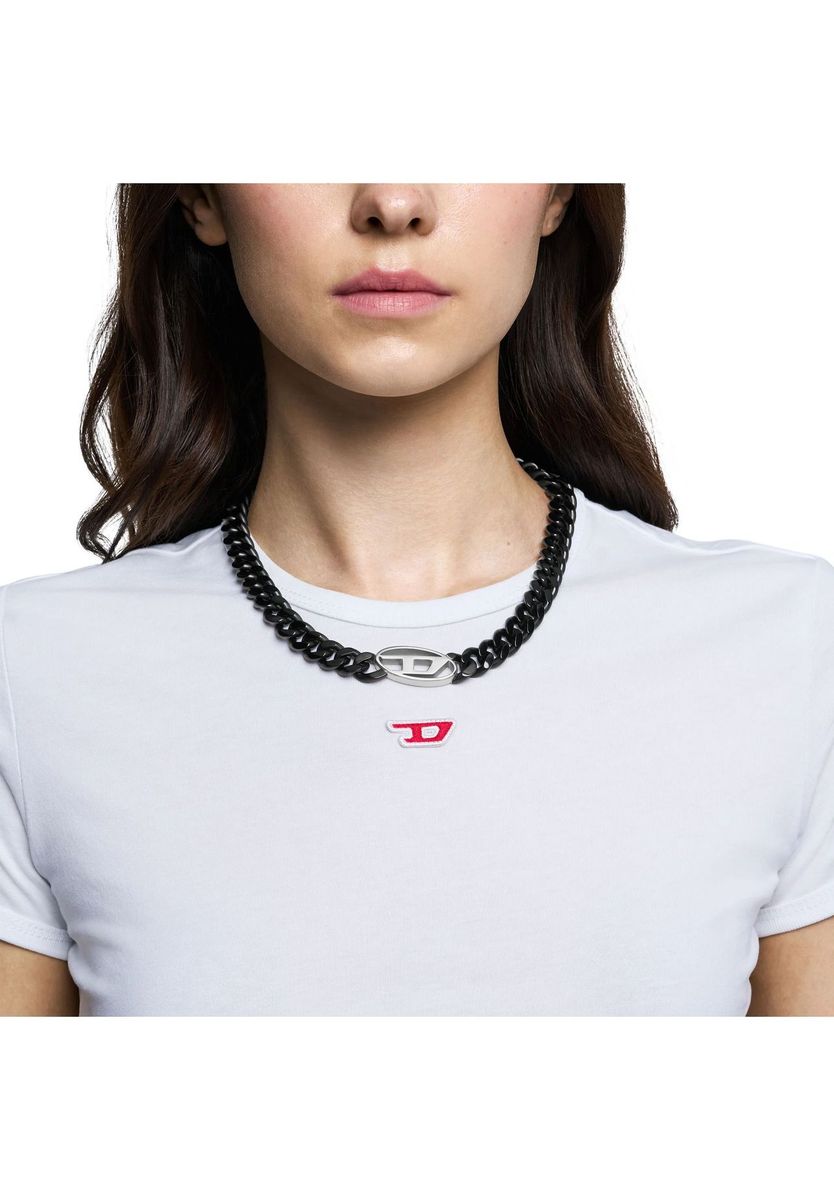 Klobige schwarze Halskette aus Edelstahl