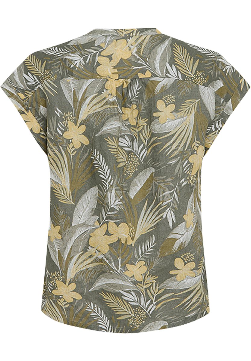 Tropische Split-Neck Shirtbluse