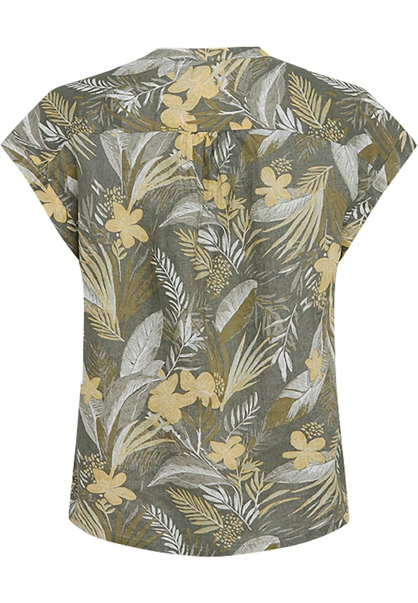 Tropische Split-Neck Shirtbluse
