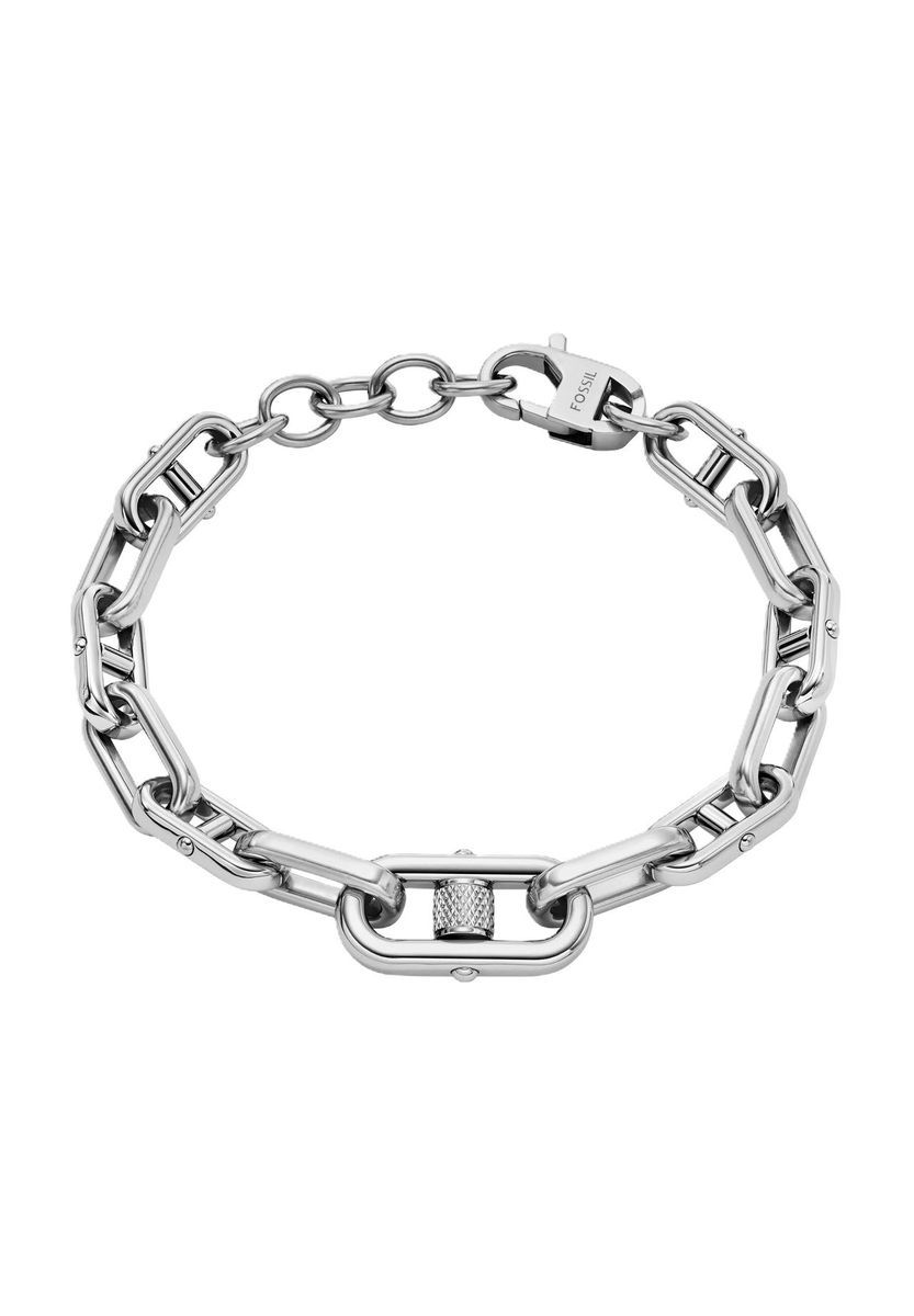 Herren-Silberfarbenes Edelstahl-Kettenarmband