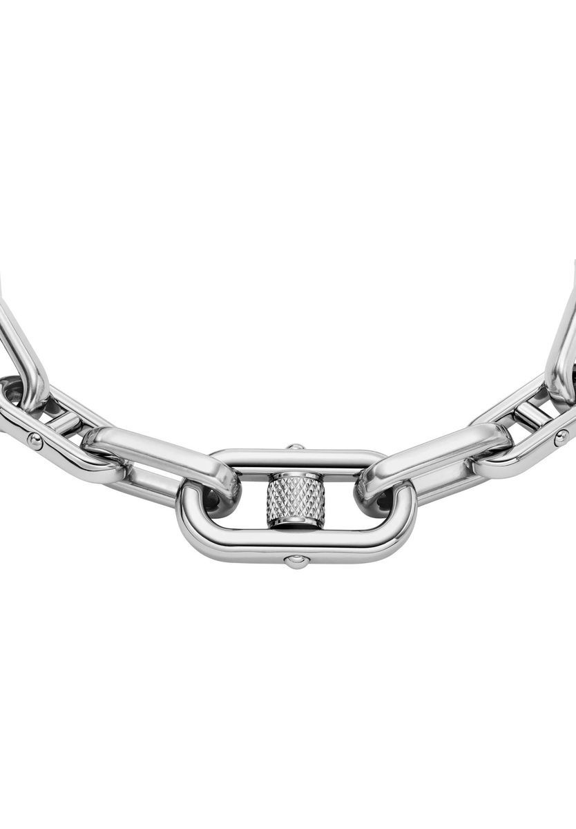 Herren-Silberfarbenes Edelstahl-Kettenarmband