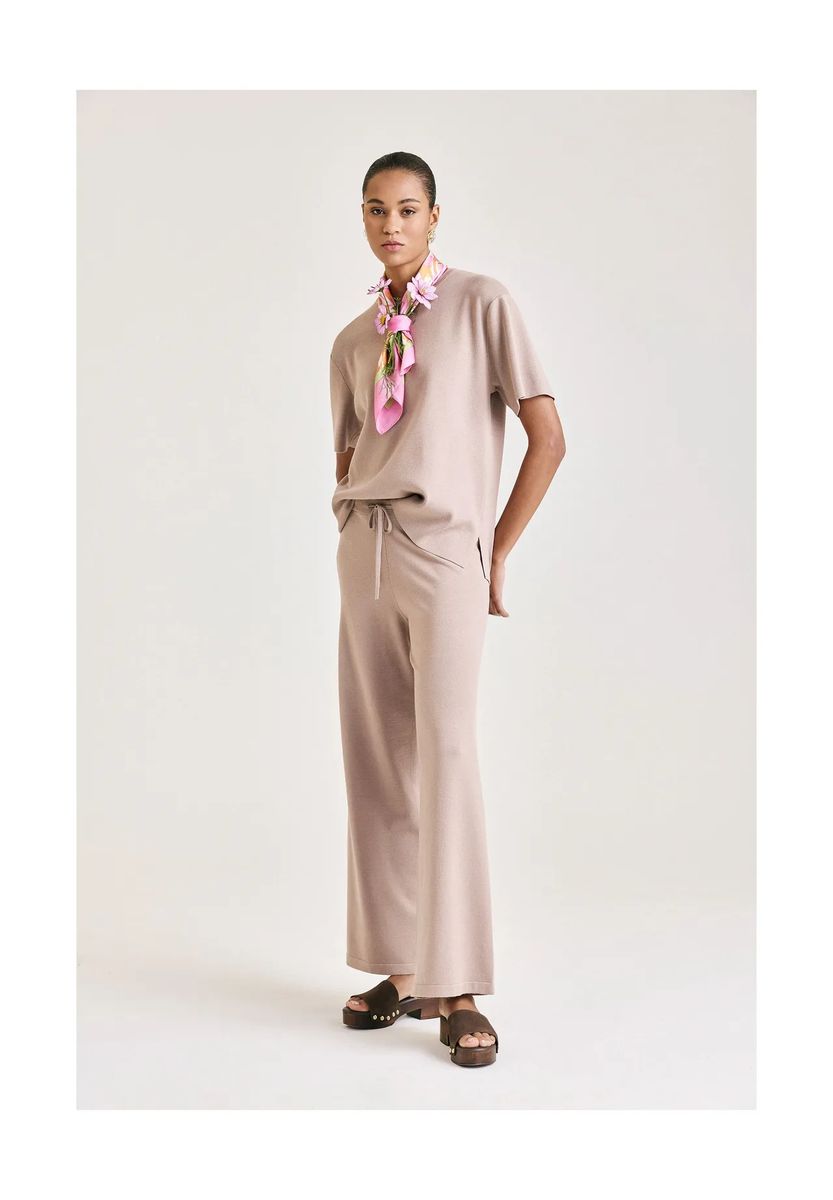 Weiche Strickhose mit weitem Bein