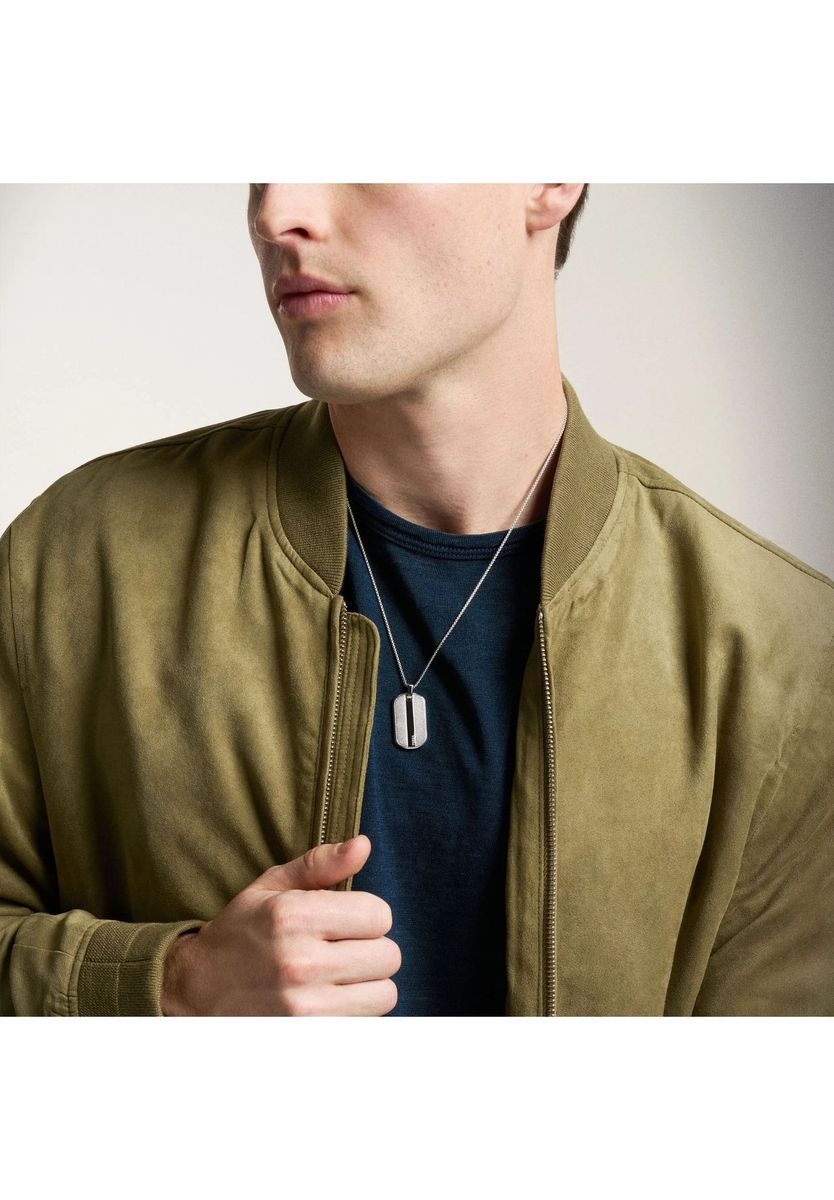 Herren Edelstahl-Halskette mit Erkennungsmarken-Anhänger