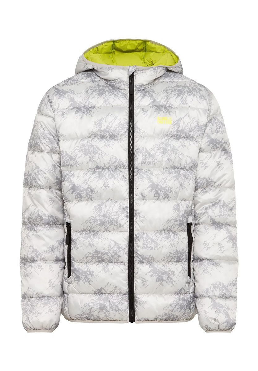 Gesteppte Pufferjacke mit Berg-Print
