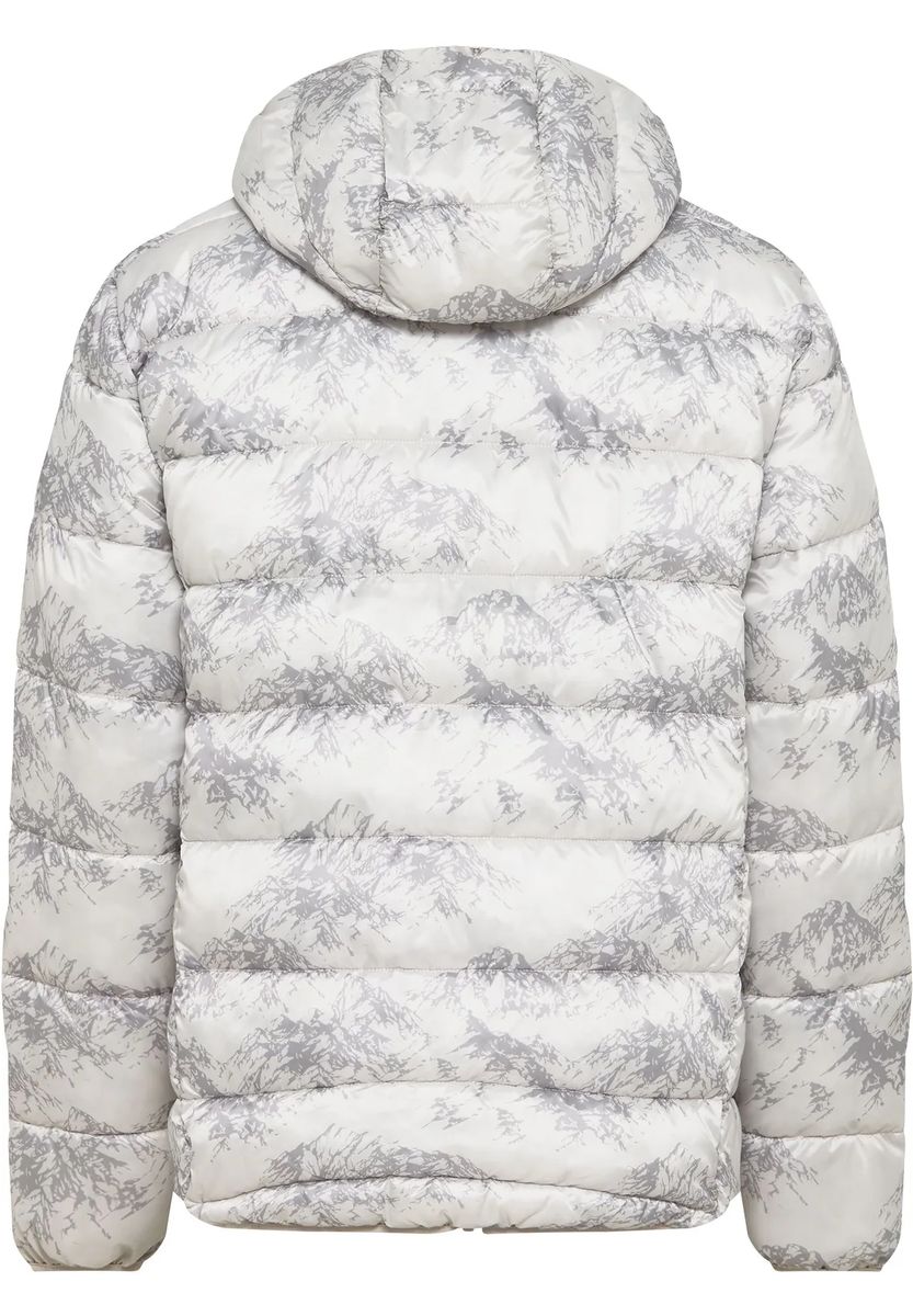 Gesteppte Pufferjacke mit Berg-Print