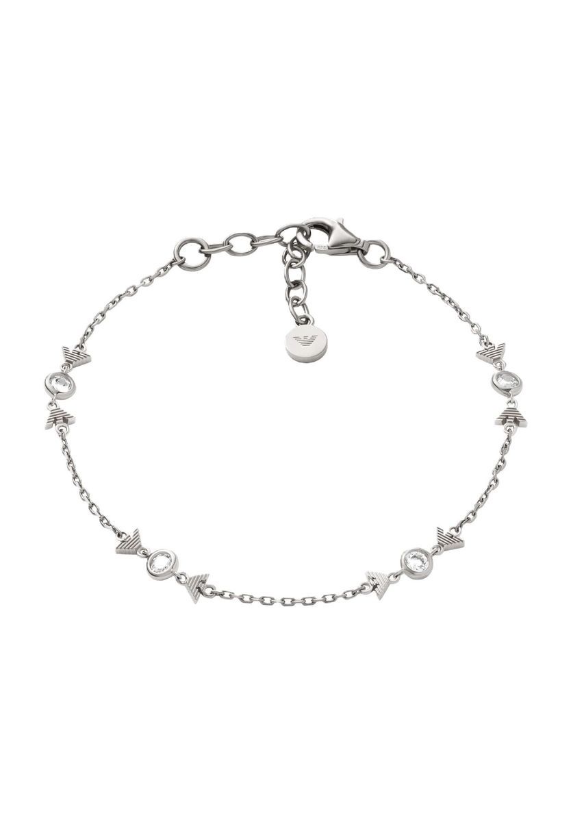 Silberfarbenes Kettenarmband mit Kristallen