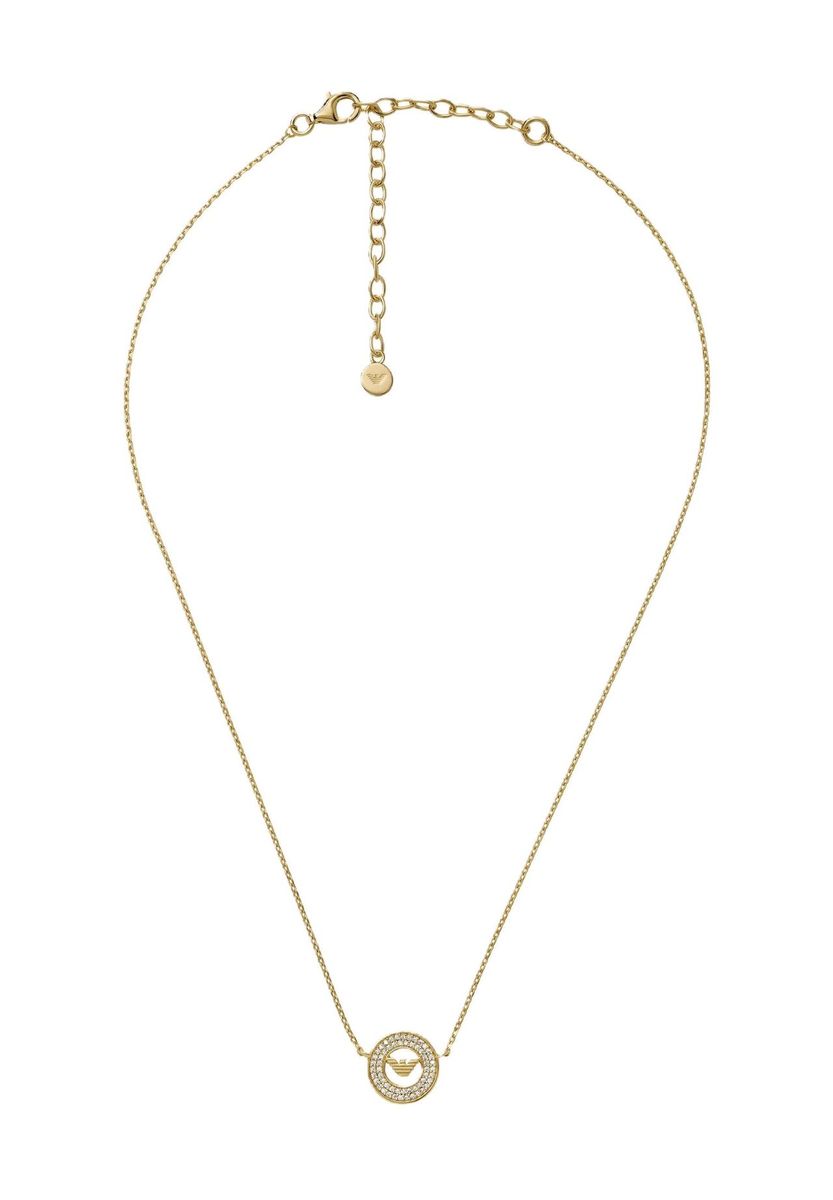 Elegante goldfarbene Halskette mit Logo-Anhänger