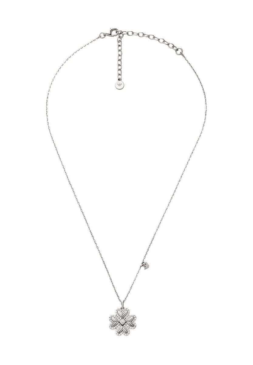 Silbernes Kleeblatt-Anhänger Halskette Charm