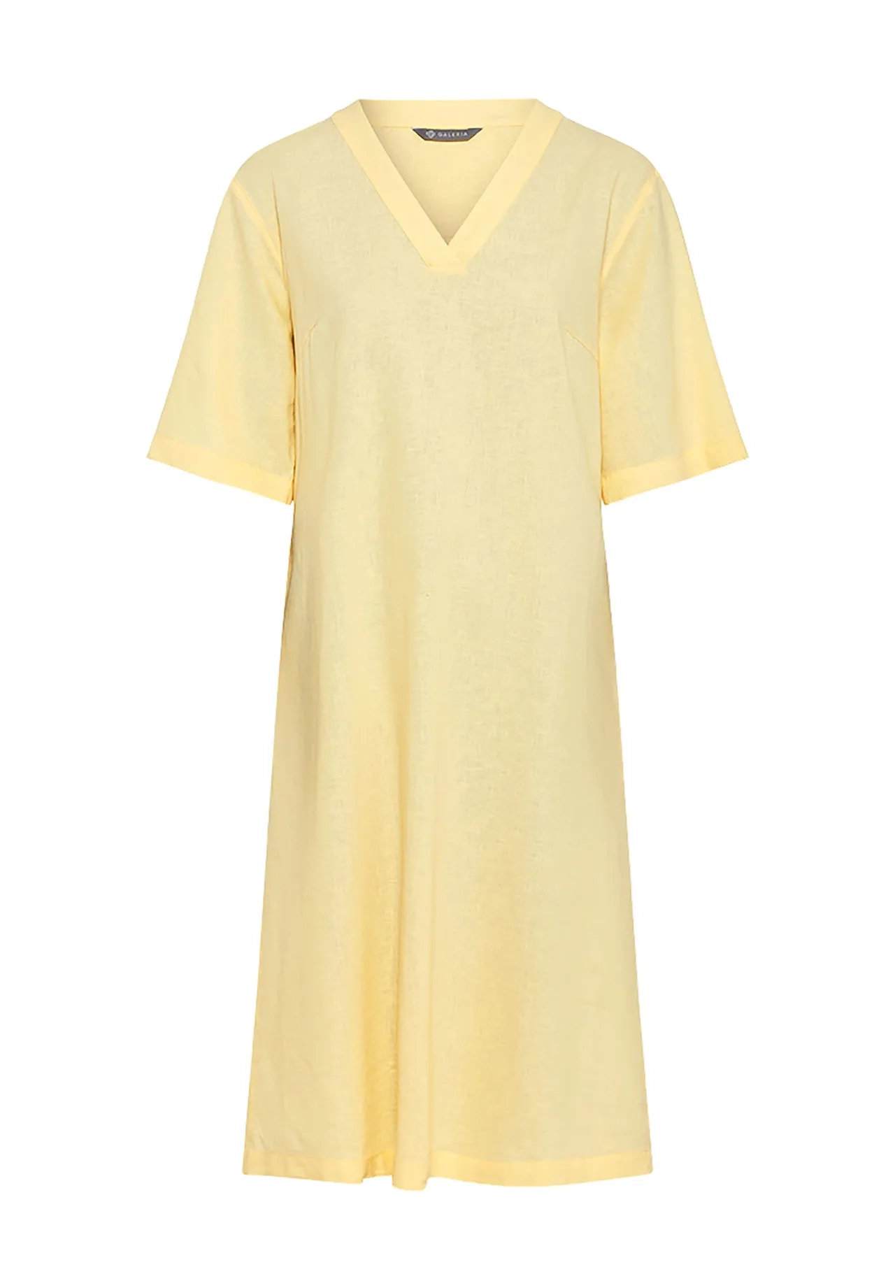 Entspanntes Hemdblusenkleid mit V-Ausschnitt