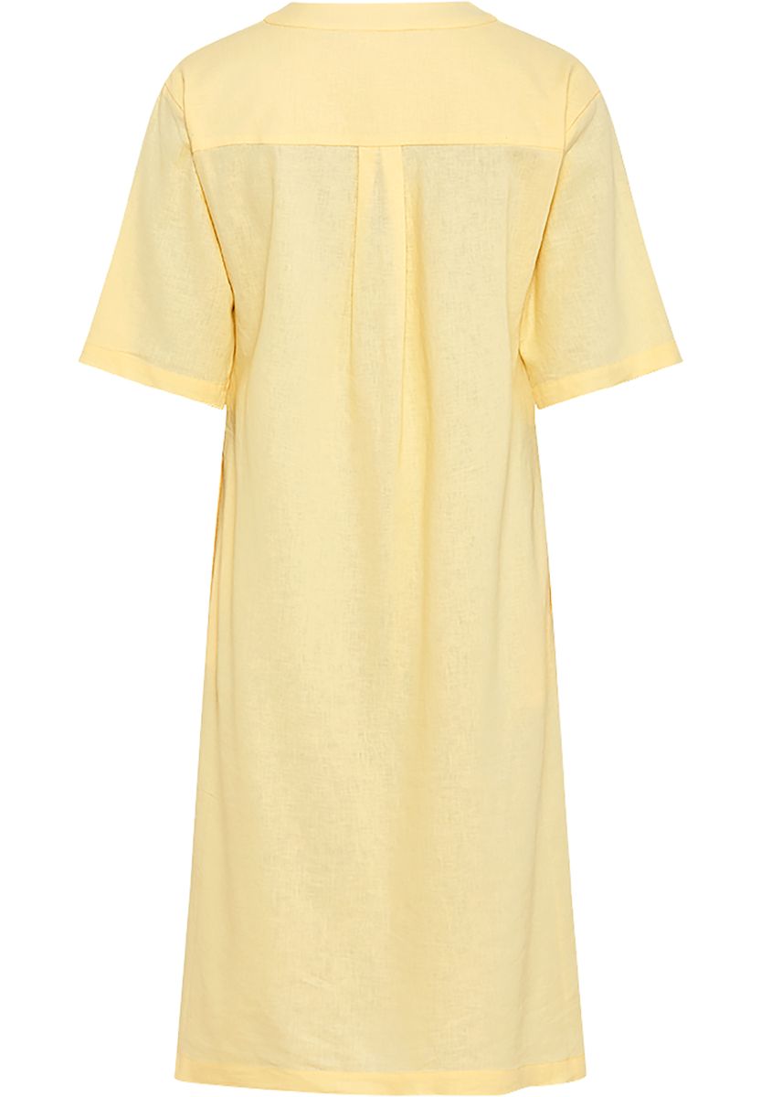 Entspanntes Hemdblusenkleid mit V-Ausschnitt