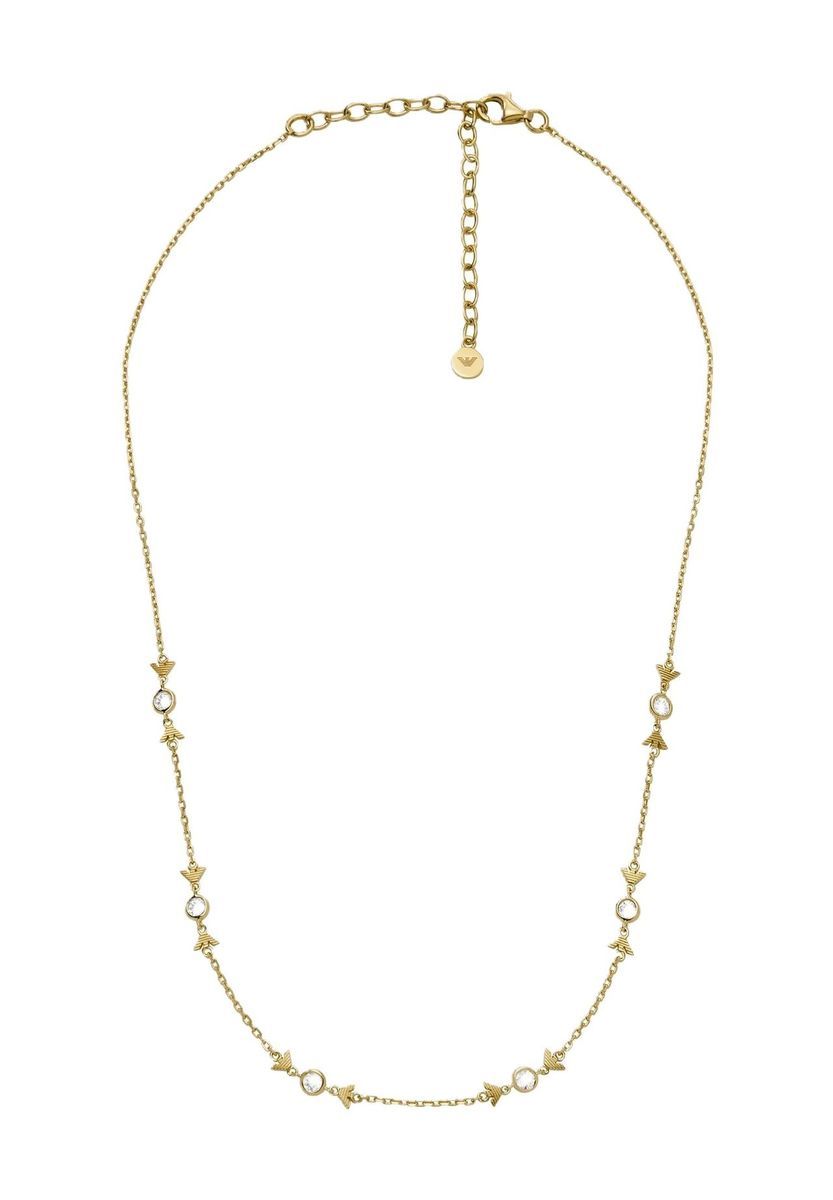 Zarte goldfarbene Halskette mit Anhängern