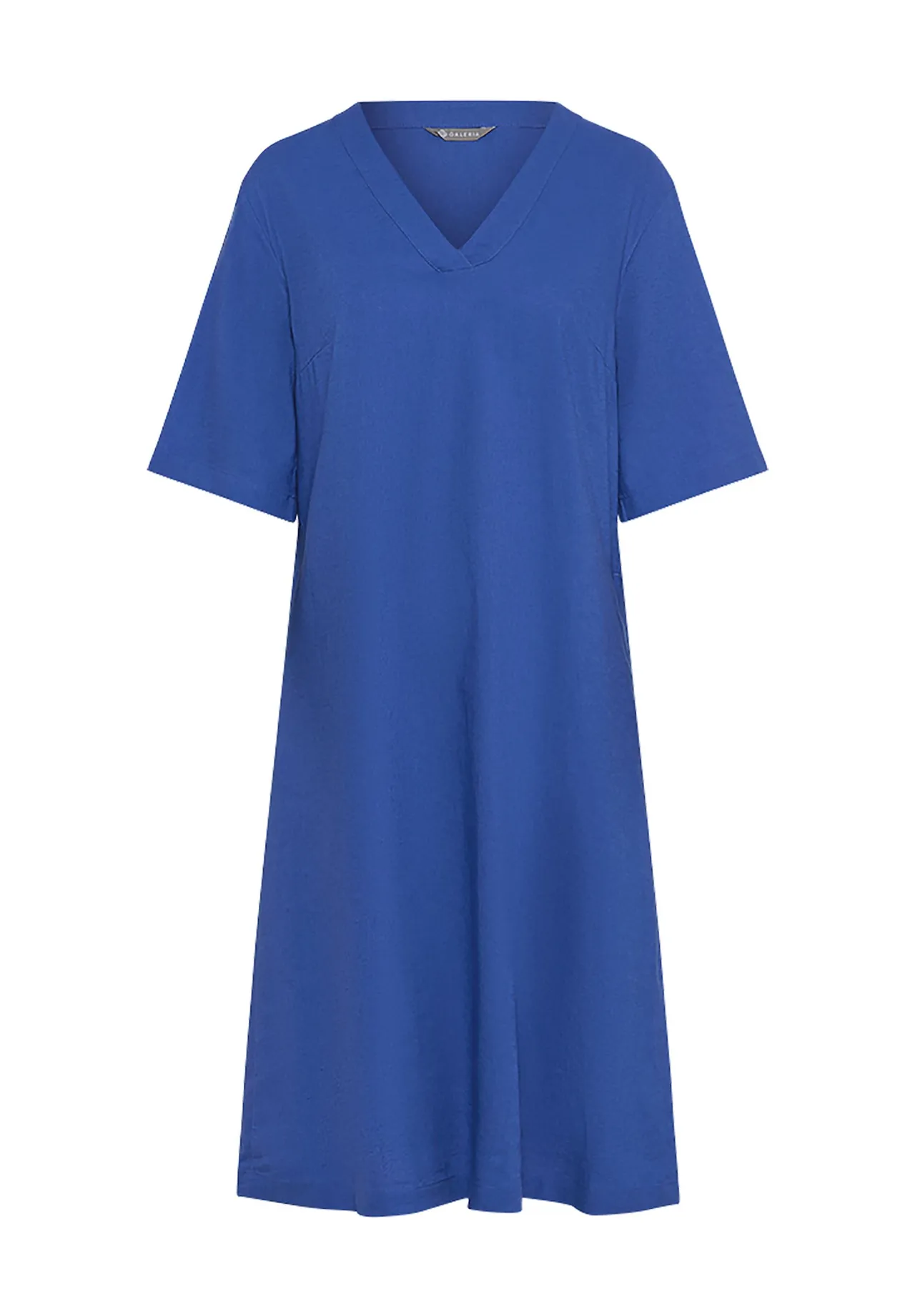 Gerades Shirtkleid mit V-Ausschnitt