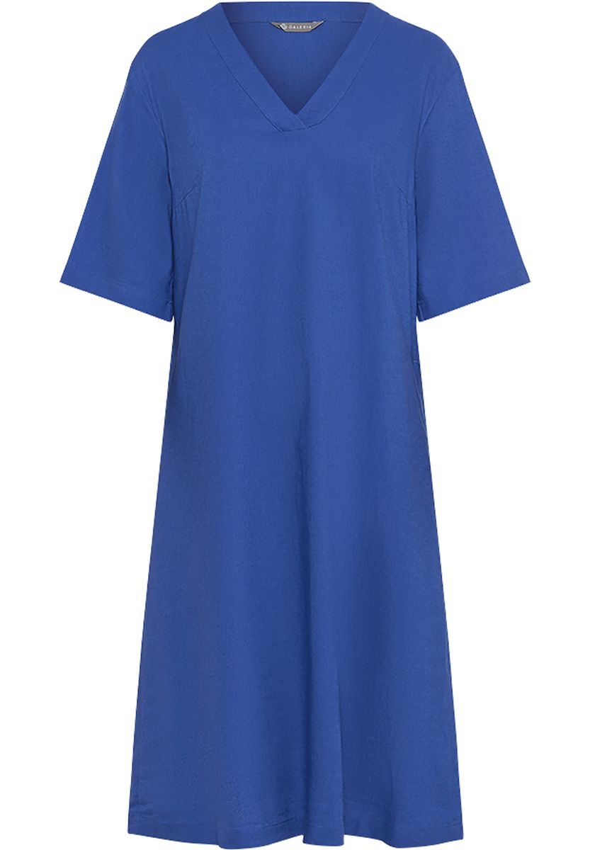 Gerades Shirtkleid mit V-Ausschnitt