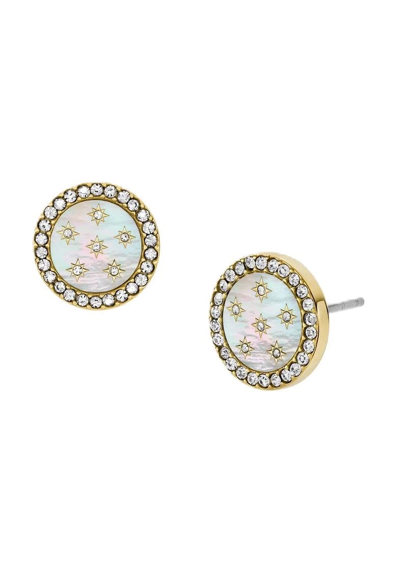 Elegante goldfarbene Ohrstecker mit Perlmutt