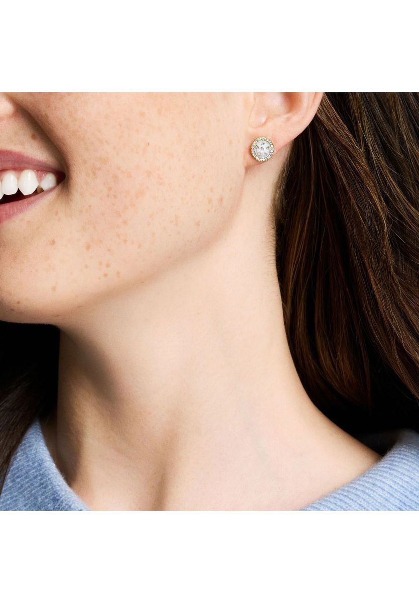 Elegante goldfarbene Ohrstecker mit Perlmutt