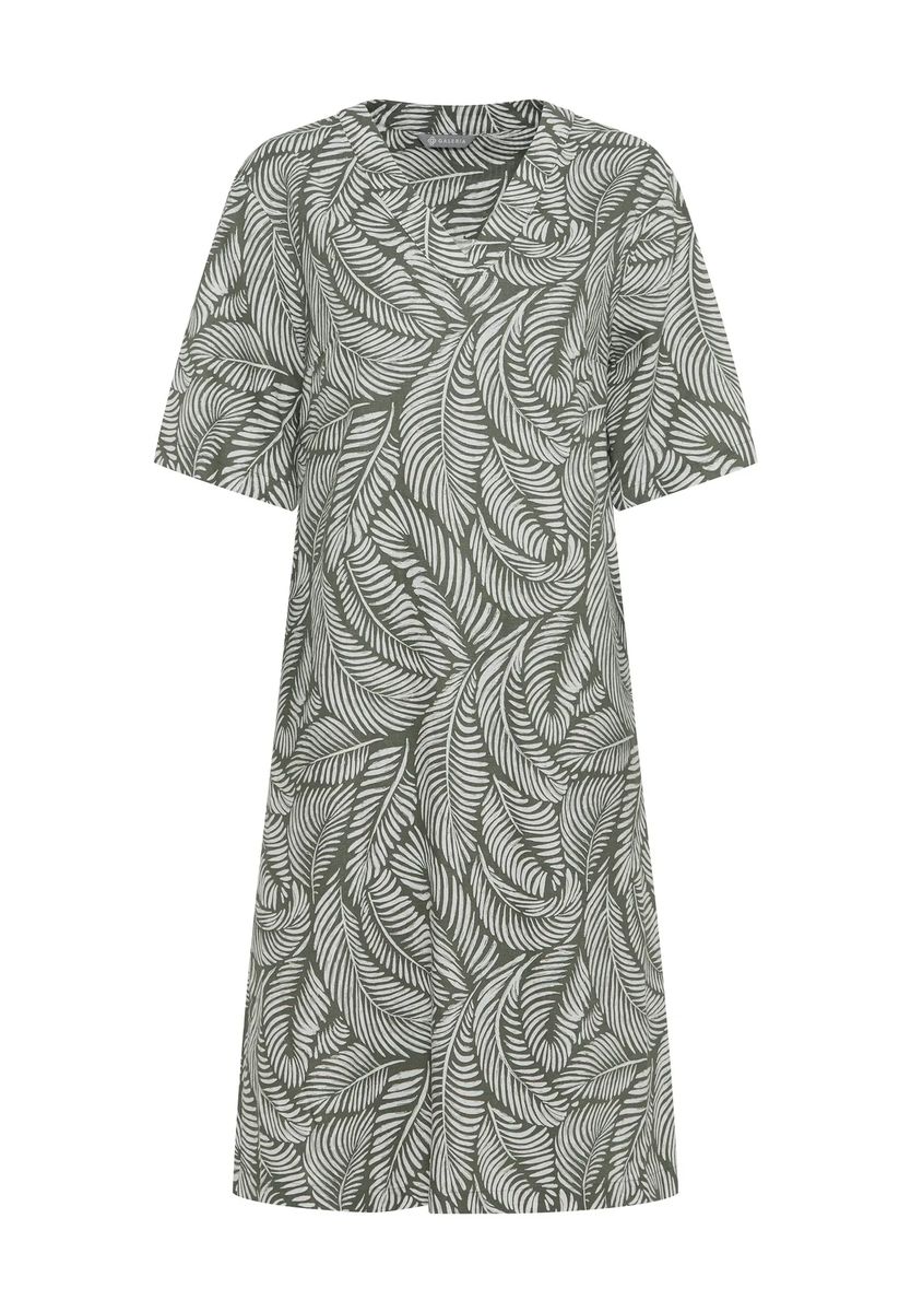 Hemdkleid mit Palmenblatt-Muster