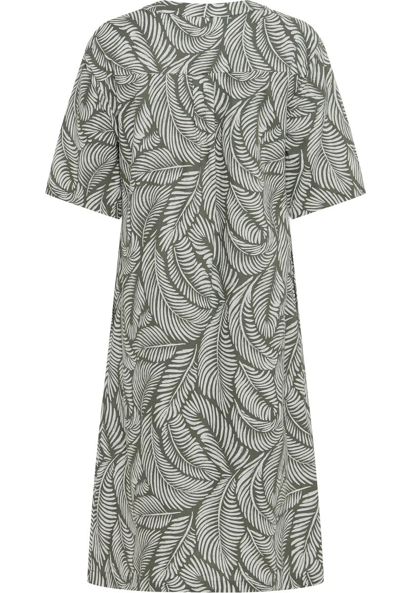 Hemdkleid mit Palmenblatt-Muster