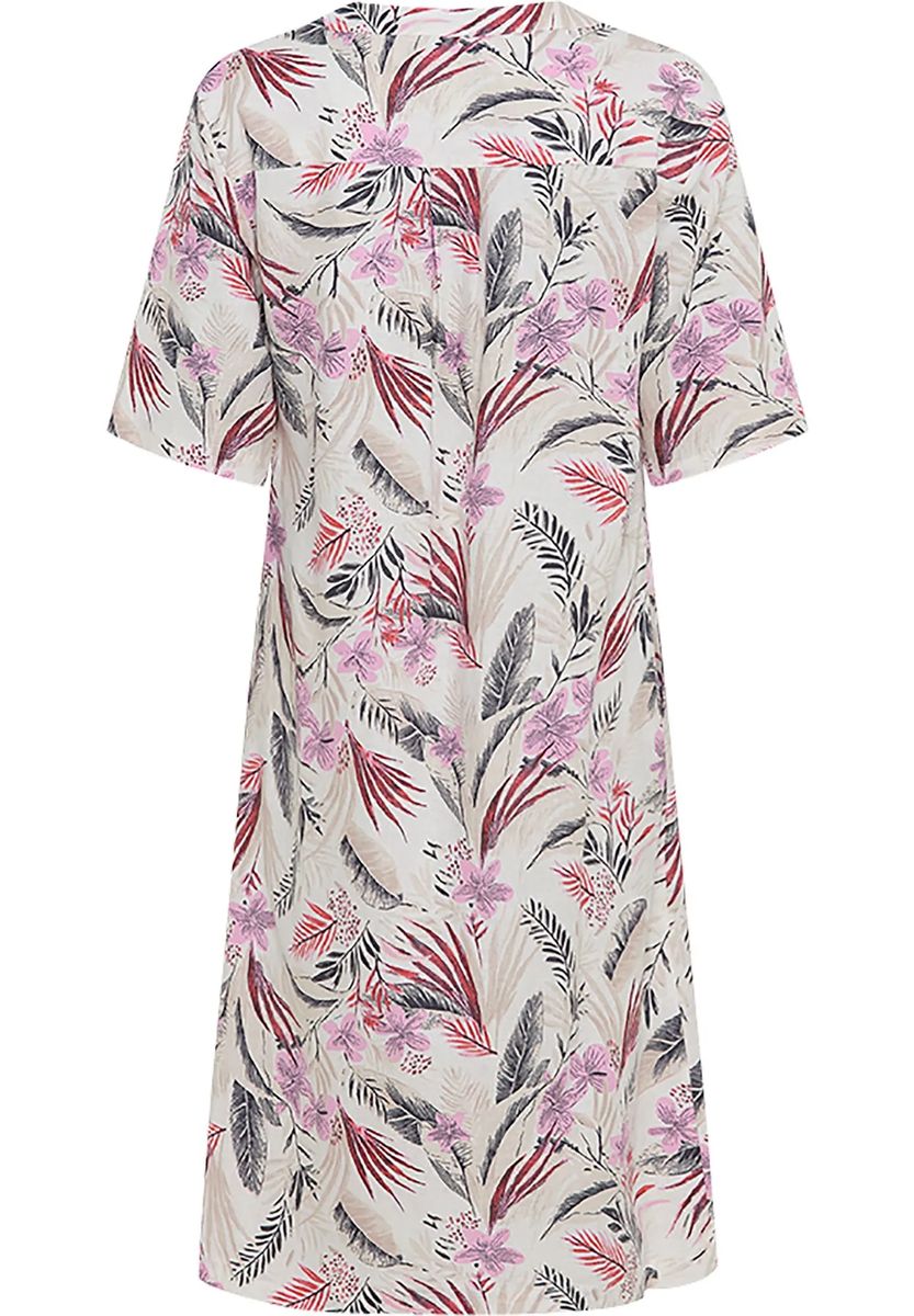 Tropisches Shirtkleid mit V-Ausschnitt