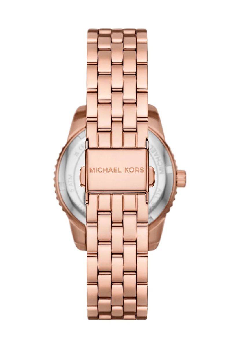 Roségoldene, kristallbesetzte Uhr