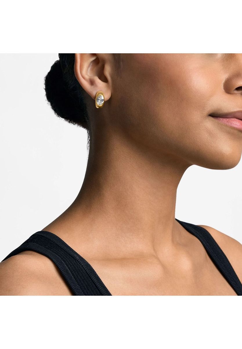 Goldfarbene Kristall Creolen Ohrringe