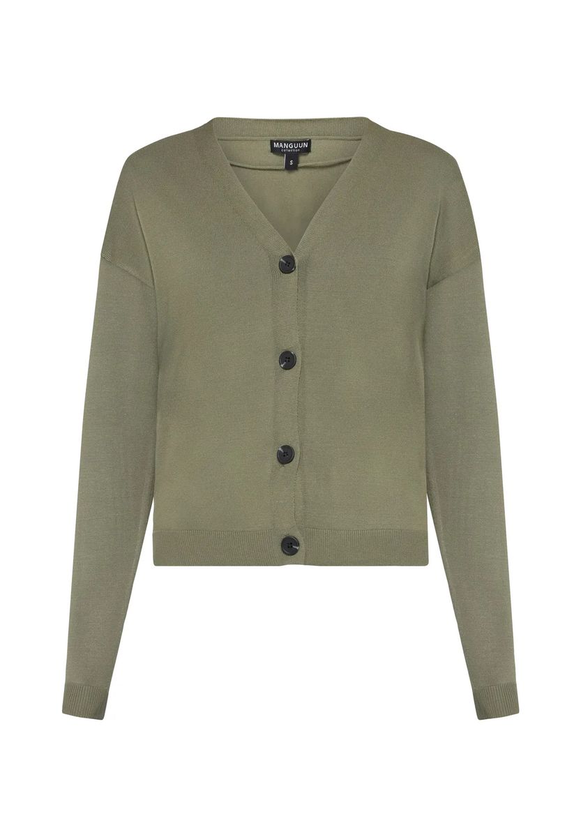 Strickjacke mit V-Ausschnitt und Knöpfen