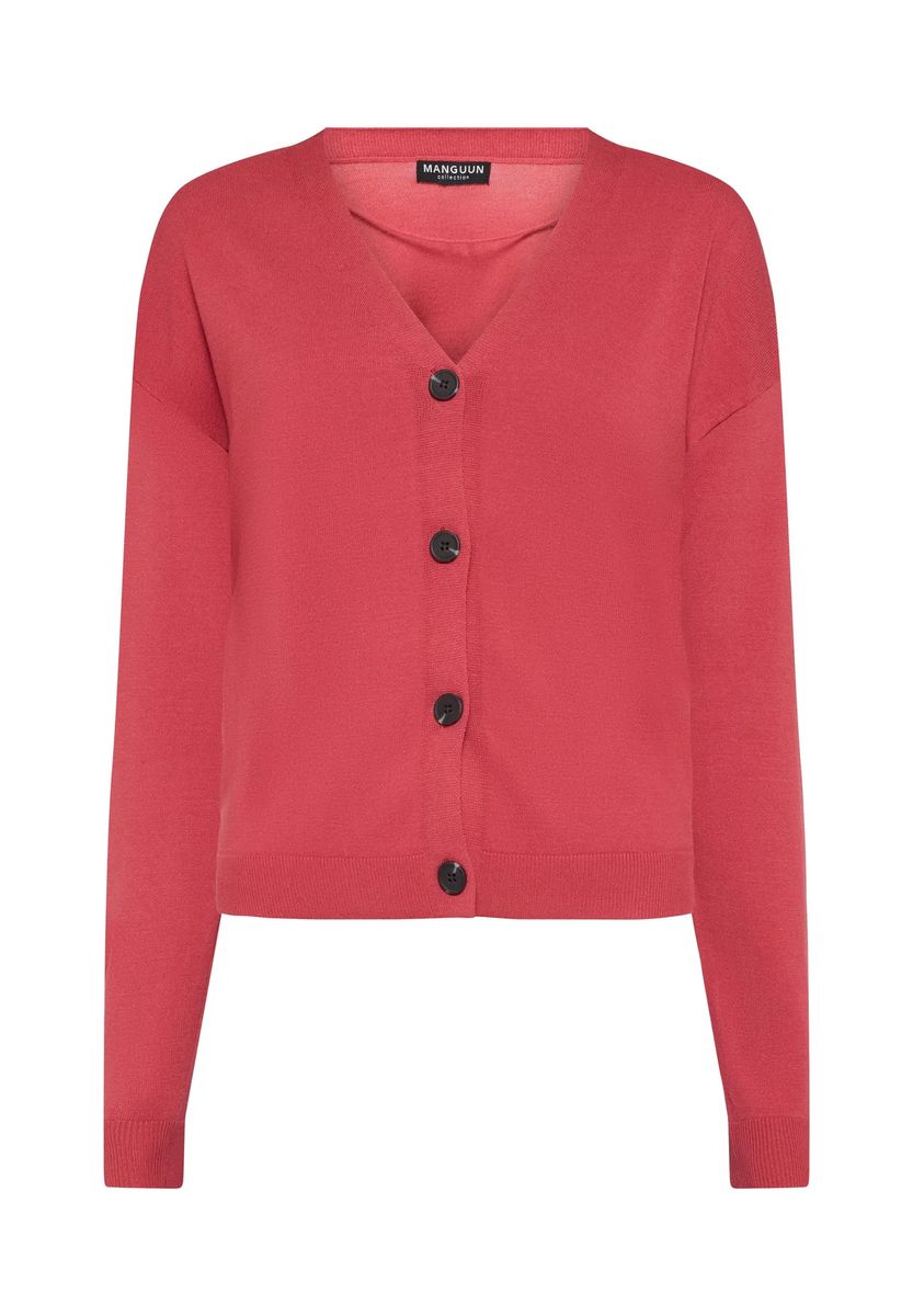 Schlichte Strickjacke mit V-Ausschnitt