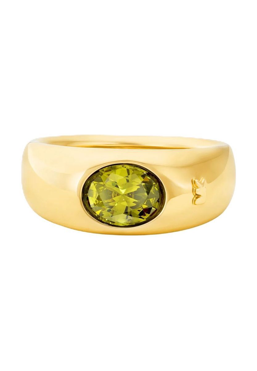 Goldfarbener Ring mit Peridot-Zirkonia