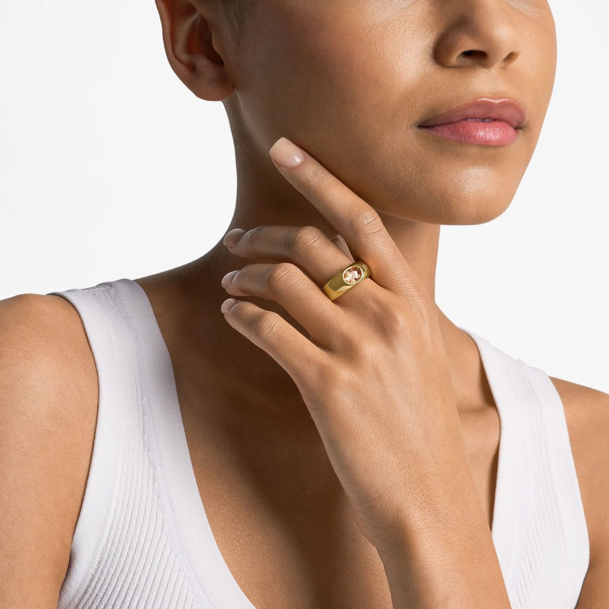 Statement-Ring mit Topas-Zirkonia