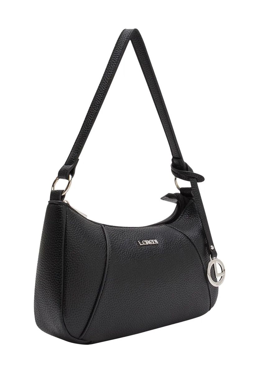 Elegante genarbte Schultertasche in Bogenform