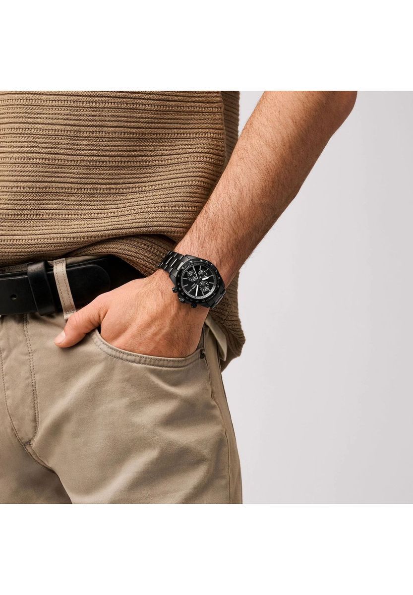 Herren-Multifunktions-Chronograph Uhr in Schwarz