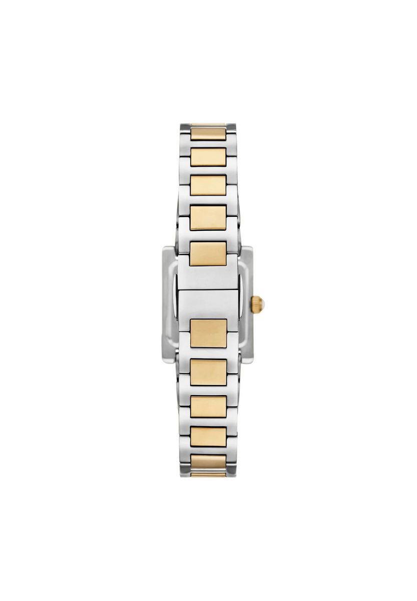 Elegante zweifarbige, quadratische Armbanduhr