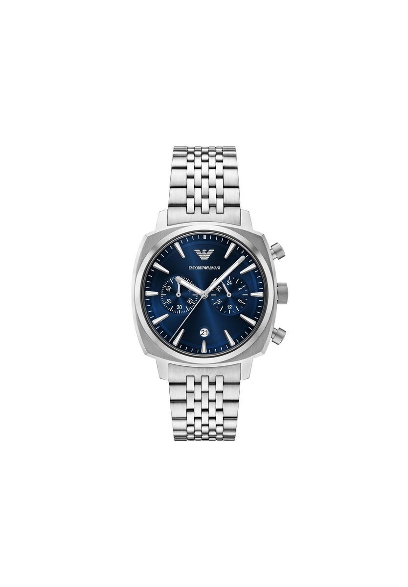 Herren Silberfarbene Chronographenuhr