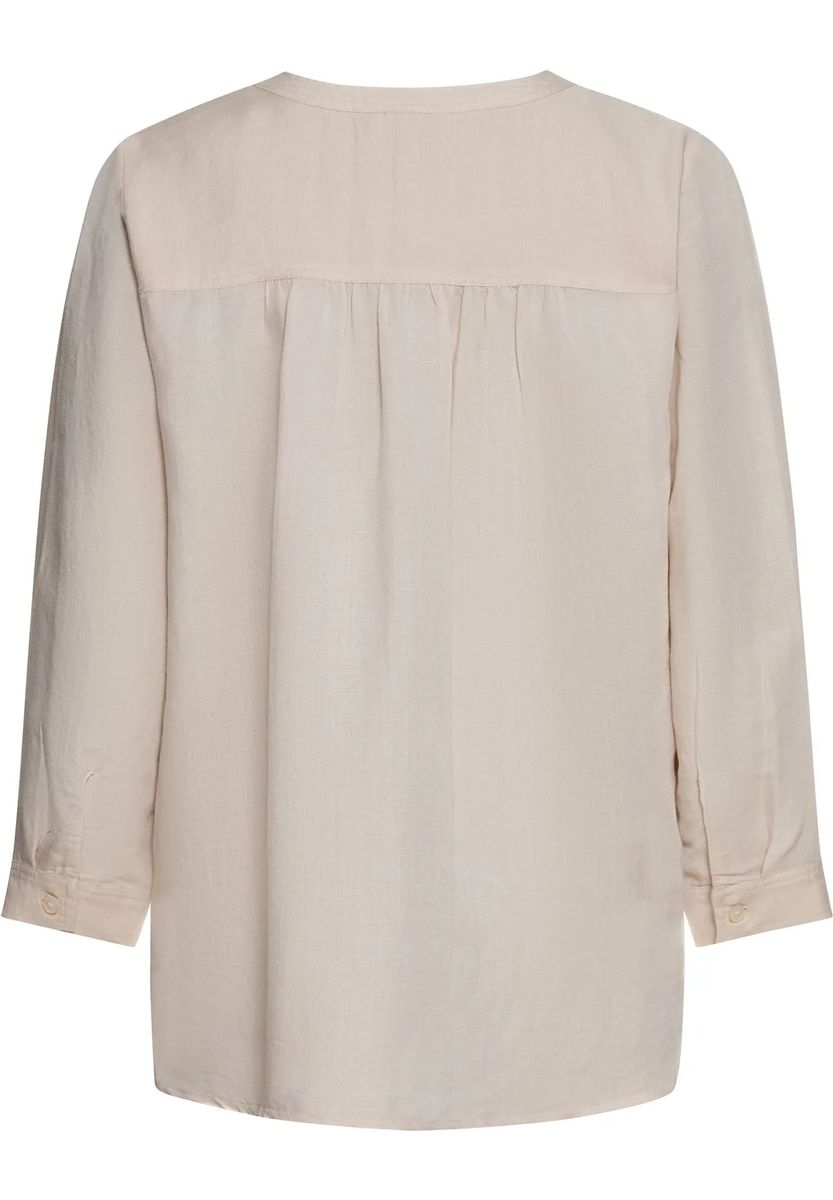Leinen-Viskose Tunika mit Split-Neck