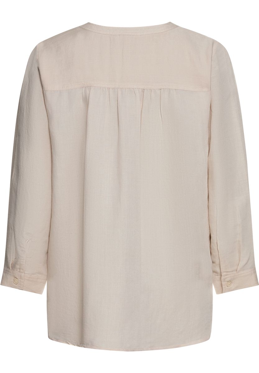 Leinen-Viskose Tunika mit Split-Neck