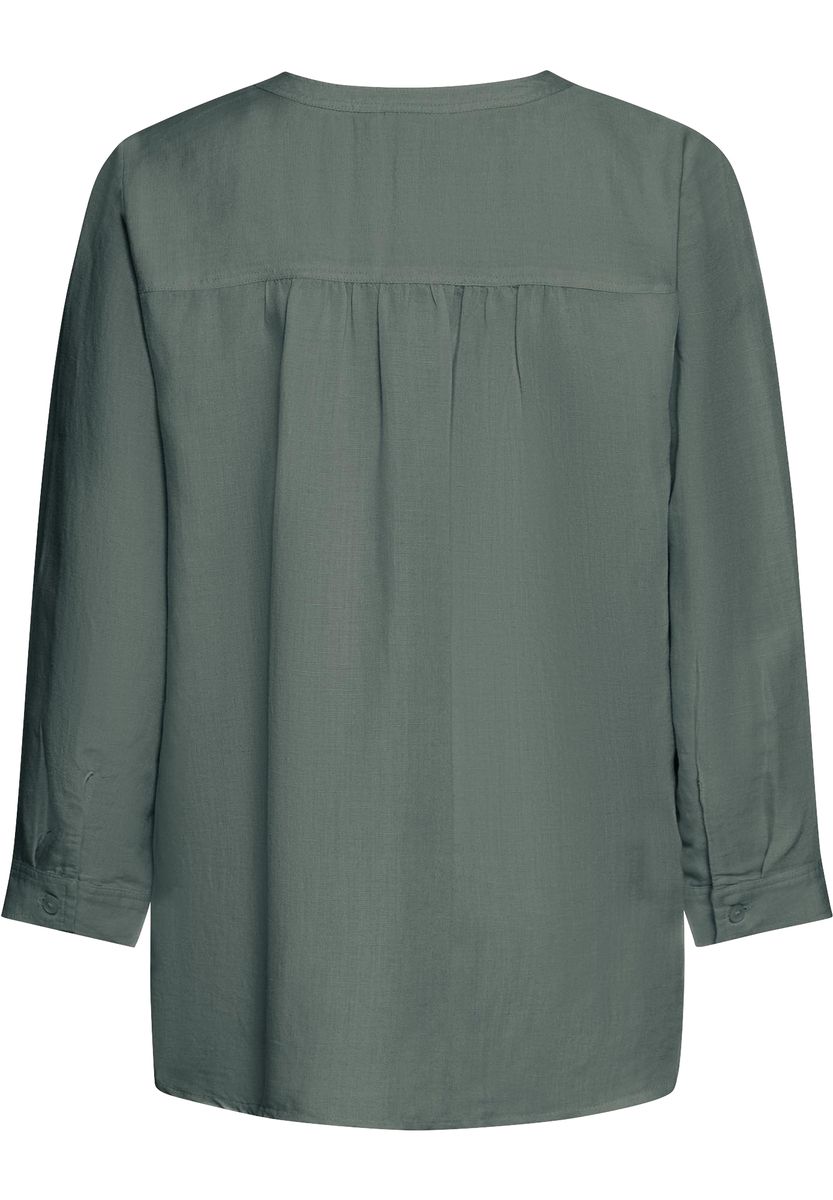 Lässige Leinentunika mit Split-Neck