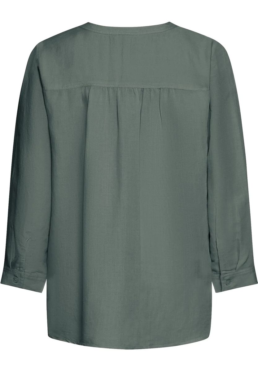 Lässige Leinentunika mit Split-Neck