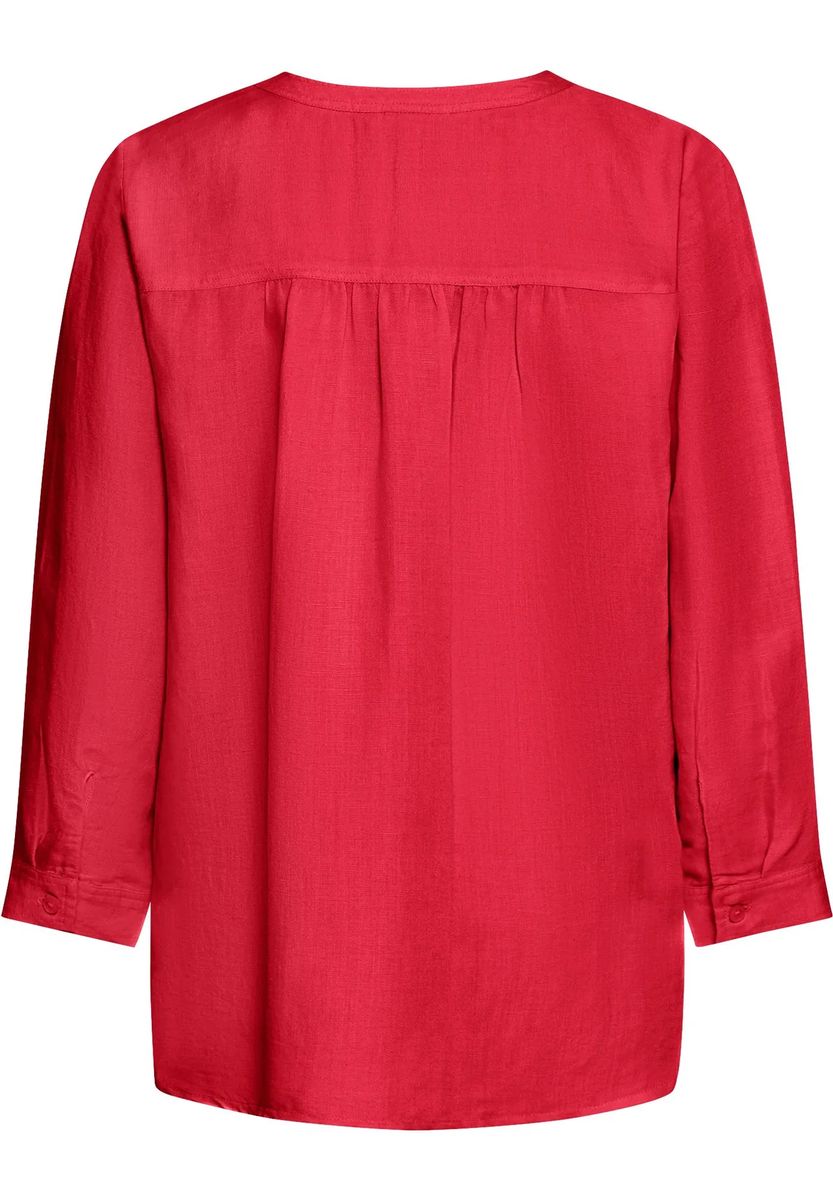 Leinenmix-Tunika mit Split-Neck