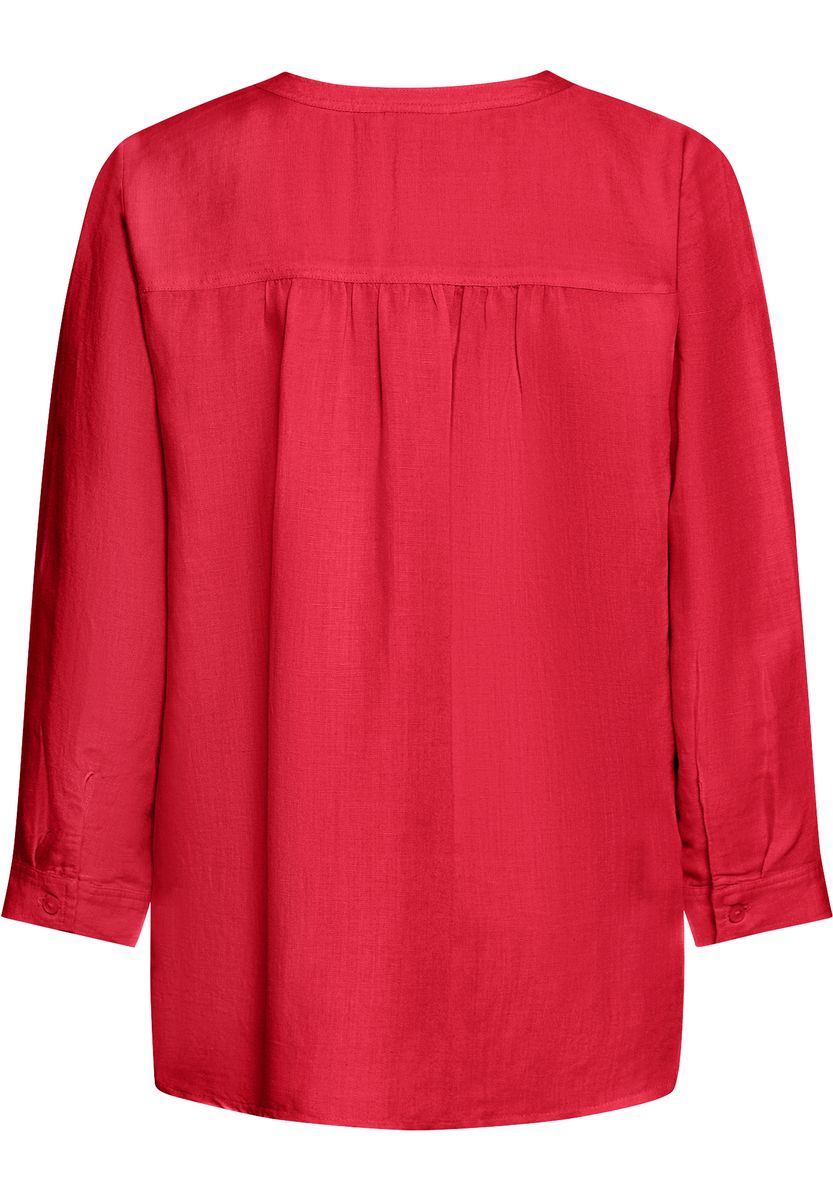 Leinenmix-Tunika mit Split-Neck