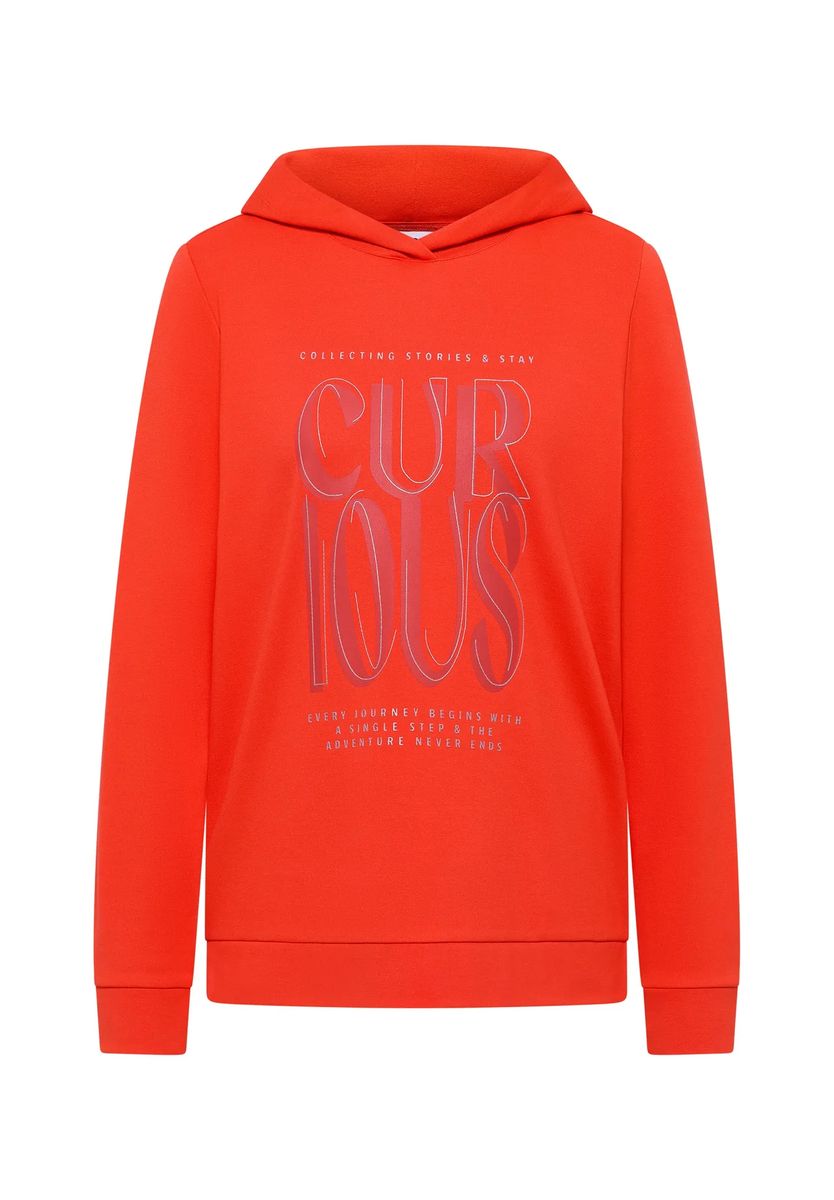 Grafik-Typografie Kapuzenpullover mit Seitenschlitzen