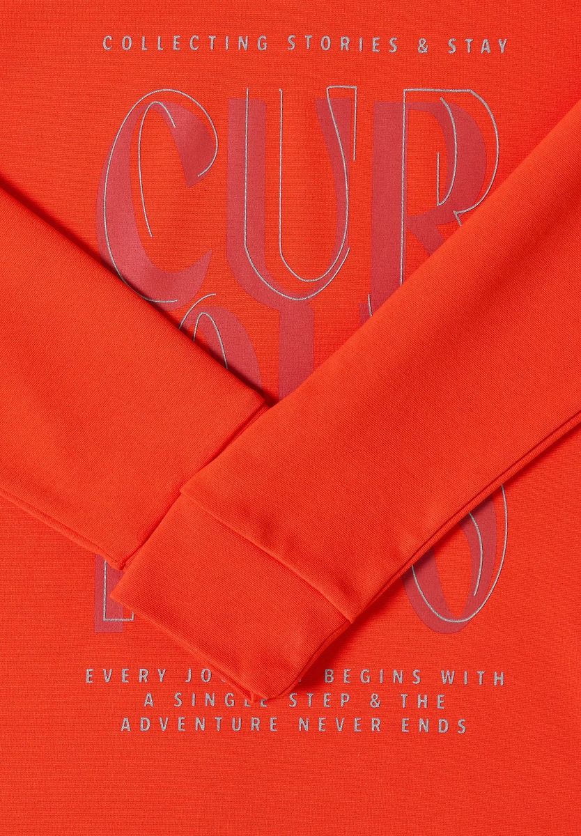 Grafik-Typografie Kapuzenpullover mit Seitenschlitzen